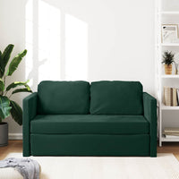 Divano Letto da Terra 2 in 1-Sofa Letto-Daybed Verde Scuro 122x204x55 cm Velluto