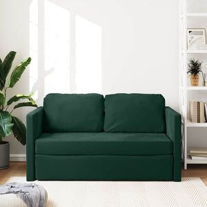 Divano Letto da Terra 2 in 1-Sofa Letto-Daybed Verde Scuro 122x204x55 cm Velluto