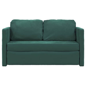 Divano Letto da Terra 2 in 1 Verde Scuro 122x204x55 cm Velluto