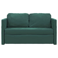 Divano Letto da Terra 2 in 1 Verde Scuro 122x204x55 cm Velluto 353961