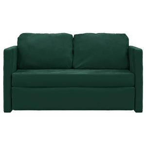 Divano Letto da Terra 2 in 1-Sofa Letto-Daybed Verde Scuro 122x204x55 cm Velluto