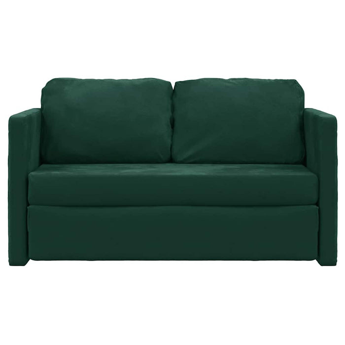 Divano Letto da Terra 2 in 1-Sofa Letto-Daybed Verde Scuro 122x204x55 cm Velluto
