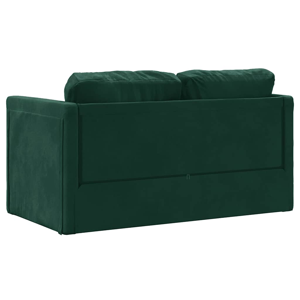 Divano Letto da Terra 2 in 1-Sofa Letto-Daybed Verde Scuro 122x204x55 cm Velluto