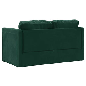 Divano Letto da Terra 2 in 1-Sofa Letto-Daybed Verde Scuro 122x204x55 cm Velluto