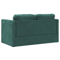 Divano Letto da Terra 2 in 1 Verde Scuro 122x204x55 cm Velluto 353961