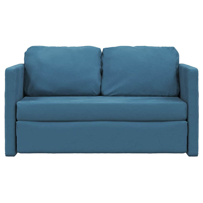Divano Letto da Terra 2 in 1-Sofa Letto-Daybed Blu 122x204x55 cm Velluto