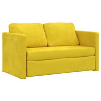 Divano Letto da Terra 2 in 1 Giallo Scuro 122x204x55 cm Velluto 353963