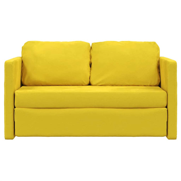 Divano Letto da Terra 2 in 1 Giallo Scuro 122x204x55 cm Velluto 353963