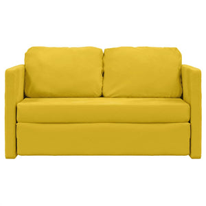 Divano Letto da Terra 2 in 1-Sofa Letto-Daybed Giallo Scuro 122x204x55 cm Velluto