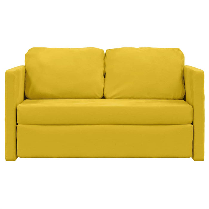 Divano Letto da Terra 2 in 1-Sofa Letto-Daybed Giallo Scuro 122x204x55 cm Velluto