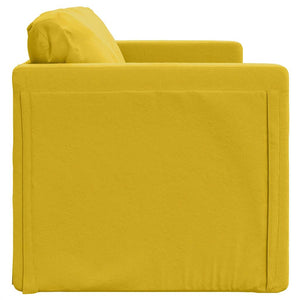 Divano Letto da Terra 2 in 1-Sofa Letto-Daybed Giallo Scuro 122x204x55 cm Velluto