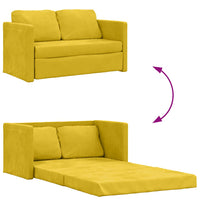 Divano Letto da Terra 2 in 1-Sofa Letto-Daybed Giallo Scuro 122x204x55 cm Velluto