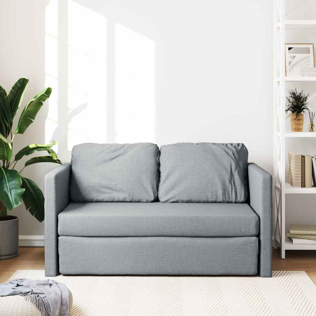 Divano Letto da Terra 2 in 1 Grigio Chiaro 112x174x55cm Tessuto 353964