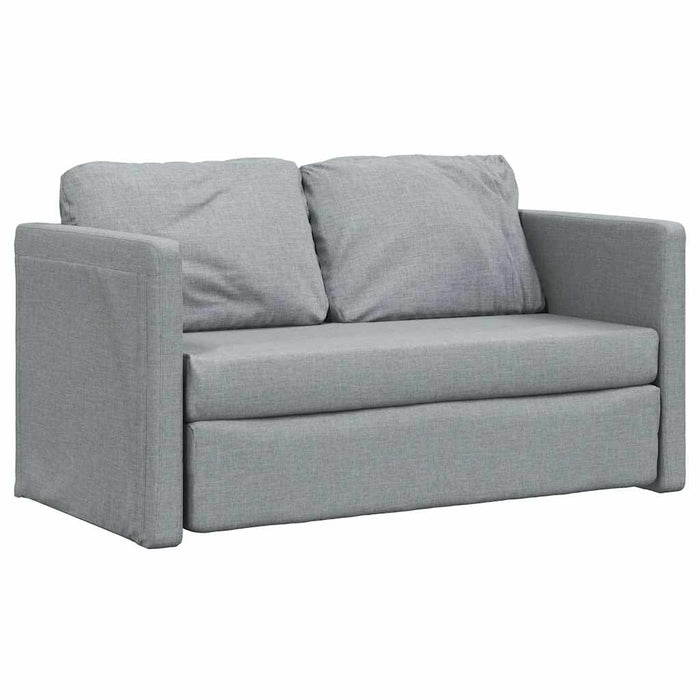 Divano Letto da Terra 2 in 1 Grigio Chiaro 112x174x55cm Tessuto