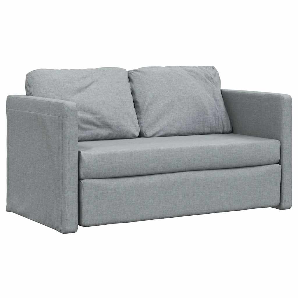 Divano Letto da Terra 2 in 1 Grigio Chiaro 112x174x55cm Tessuto 353964