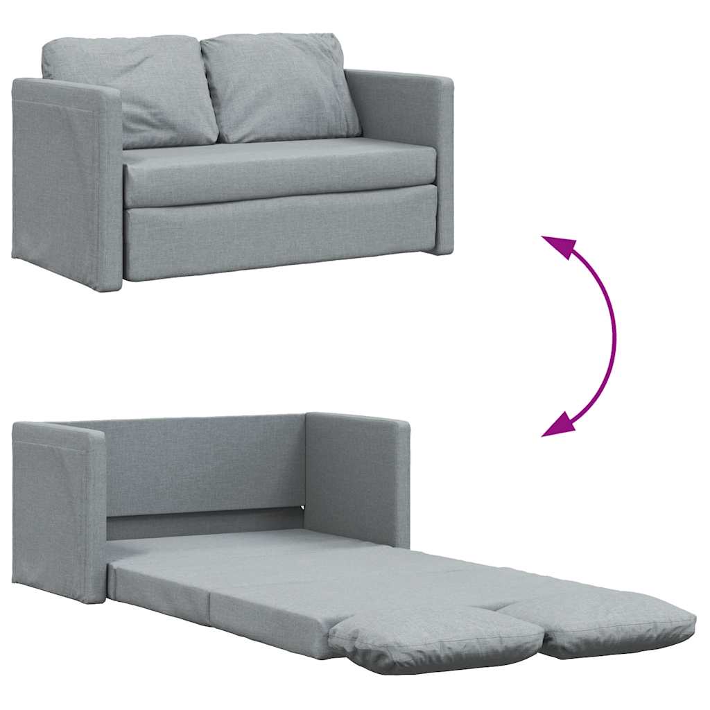 Divano Letto da Terra 2 in 1 Grigio Chiaro 112x174x55cm Tessuto 353964