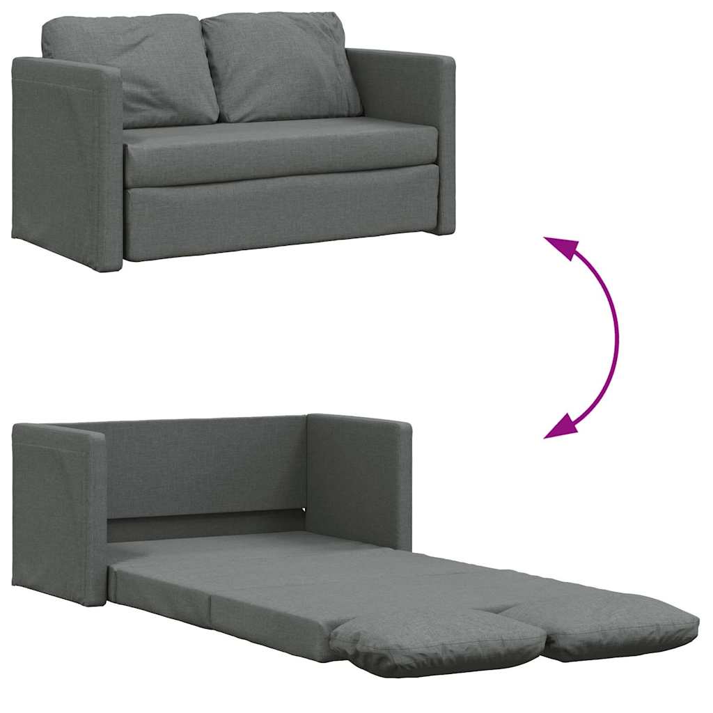 Divano Letto da Terra 2 in 1-Sofa Letto-Daybed Grigio Scuro 112x174x55 cm Tessuto