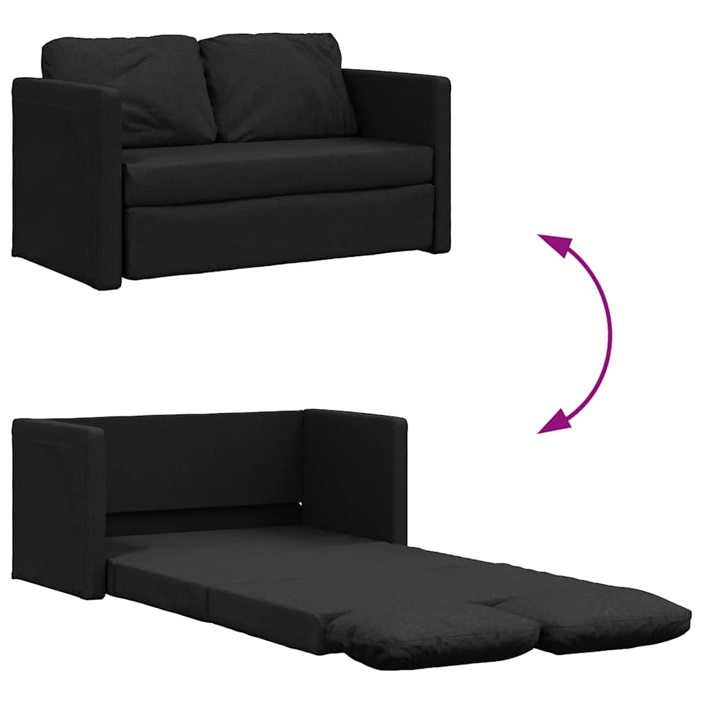 Divano Letto da Terra 2 in 1-Sofa Letto-Daybed Nero 112x174x55 cm Tessuto