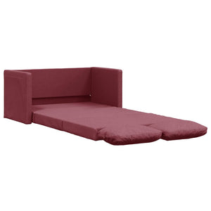 Divano Letto da Terra 2 in 1 Rosso Vino 112x174x55cm Tessuto 353967