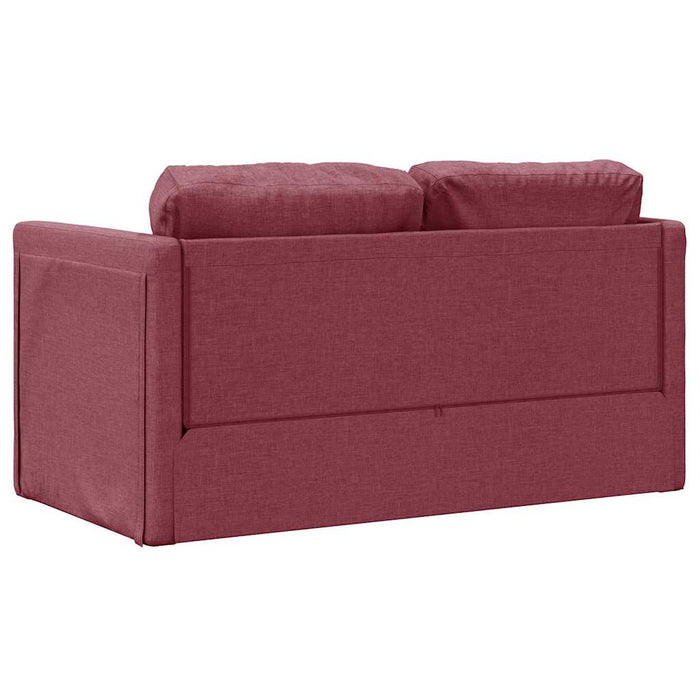 vidaXL Divano Letto da Terra 2 in 1 Rosso Vino 112x174x55cm Tessuto