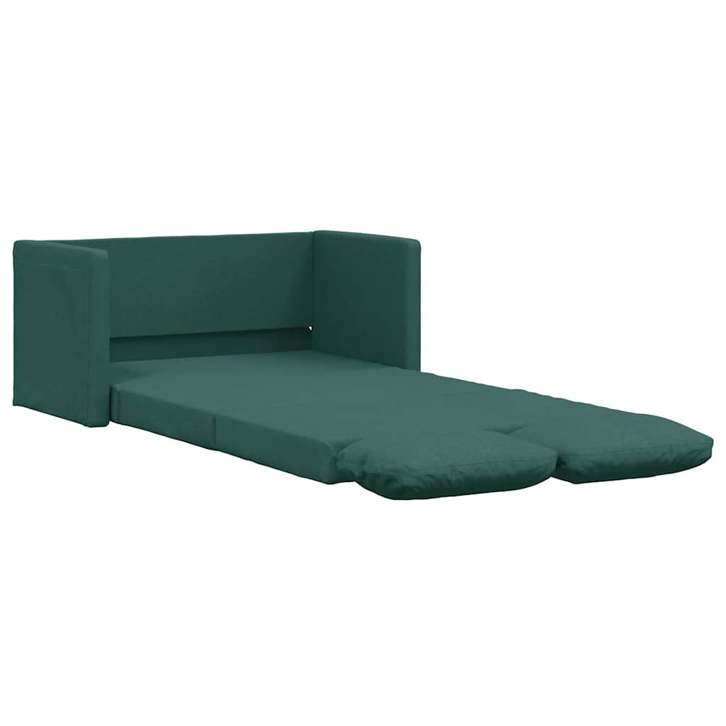Divano Letto da Terra 2 in 1-Sofa Letto-Daybed Verde Scuro 112x174x55 cm Tessuto