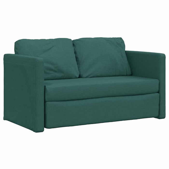 Divano Letto da Terra 2 in 1 Verde Scuro 112x174x55 cm Tessuto