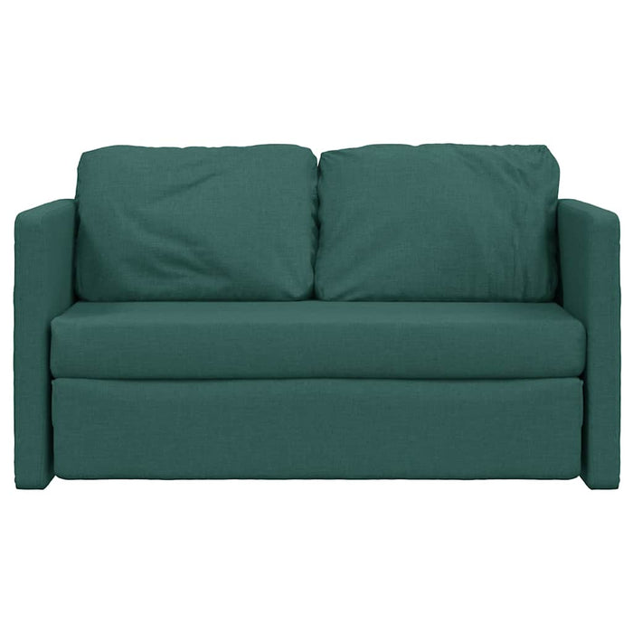 Divano Letto da Terra 2 in 1 Verde Scuro 112x174x55 cm Tessuto 353968
