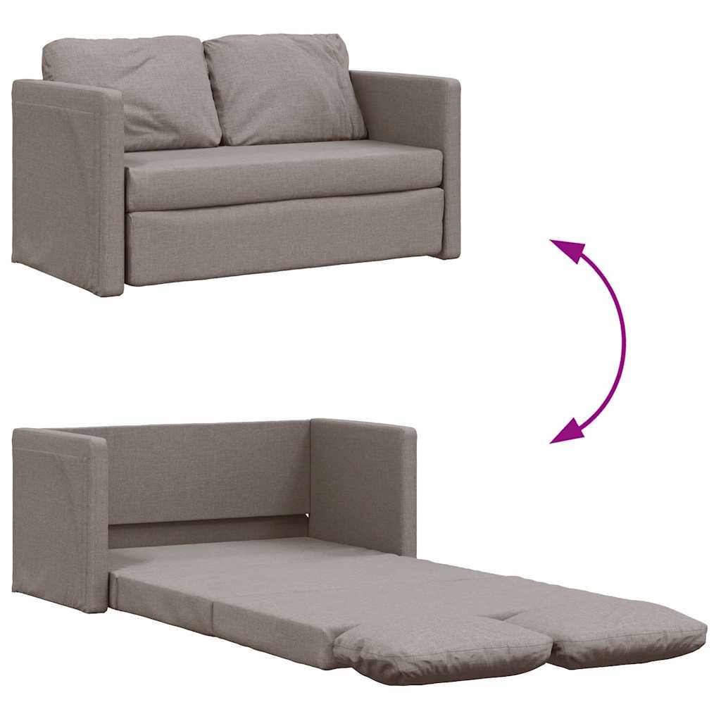 Divano Letto da Terra 2 in 1-Sofa Letto-Daybed Tortora 112x174x55 cm Tessuto