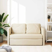 Divano Letto da Terra 2 in 1-Sofa Letto-Daybed Crema 112x174x55 cm Tessuto