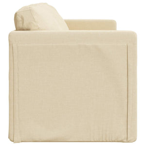 Divano Letto da Terra 2 in 1-Sofa Letto-Daybed Crema 112x174x55 cm Tessuto