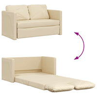 Divano Letto da Terra 2 in 1 Crema 112x174x55 cm Tessuto 353970