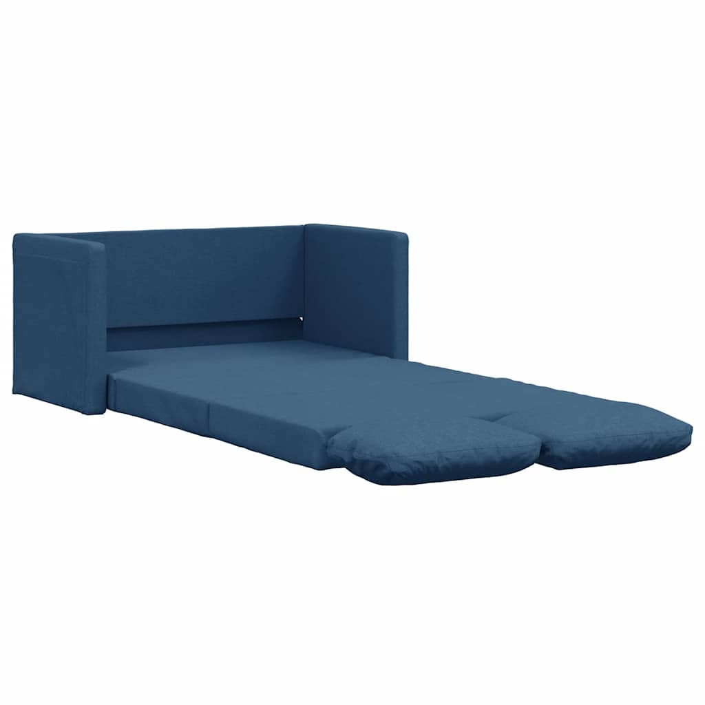 Divano Letto da Terra 2 in 1-Sofa Letto-Daybed Blu 112x174x55 cm Tessuto