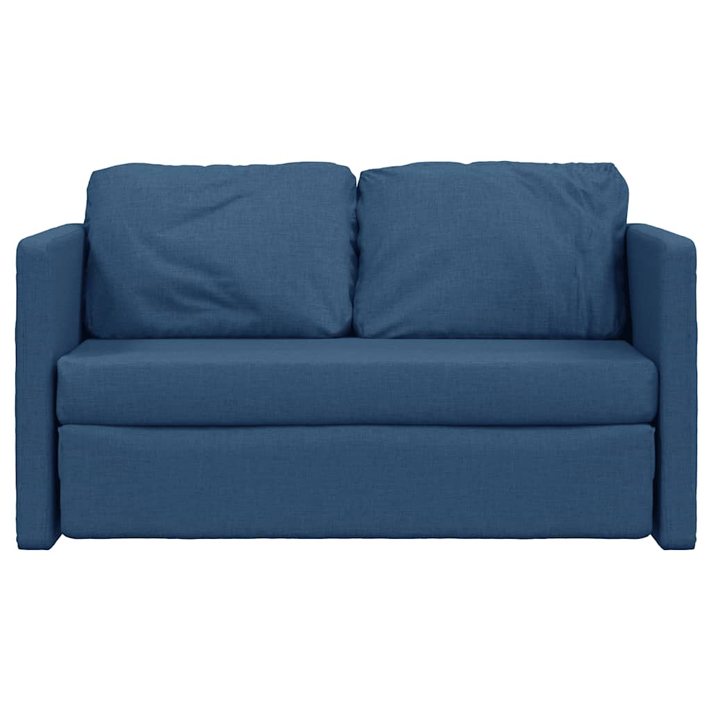 Divano Letto da Terra 2 in 1-Sofa Letto-Daybed Blu 112x174x55 cm Tessuto