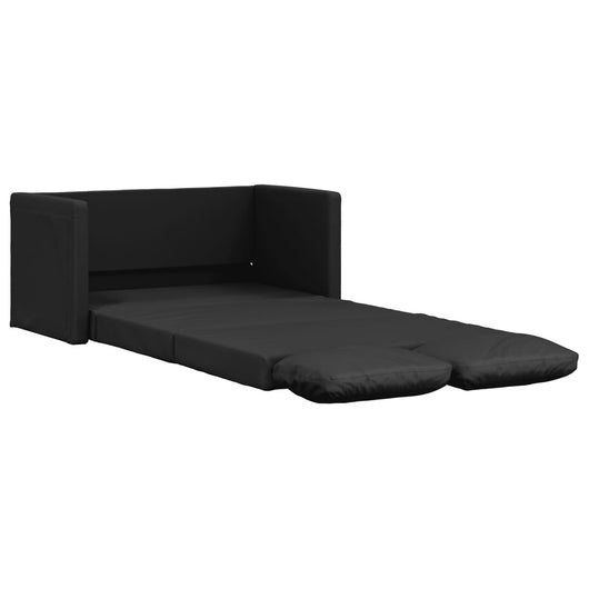 vidaXL Divano Letto da Terra 2 in 1 Nero 112x174x55 cm Similpelle