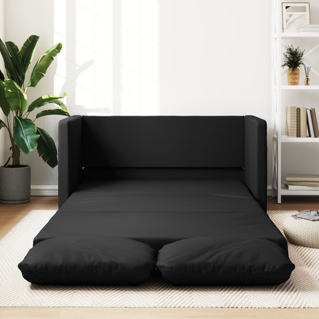 vidaXL Divano Letto da Terra 2 in 1 Nero 112x174x55 cm Similpelle