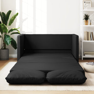 vidaXL Divano Letto da Terra 2 in 1 Nero 112x174x55 cm Similpelle