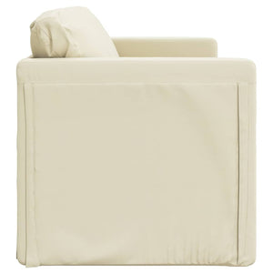 Divano Letto da Terra 2 in 1 Crema 112x174x55 cm Similpelle 353974