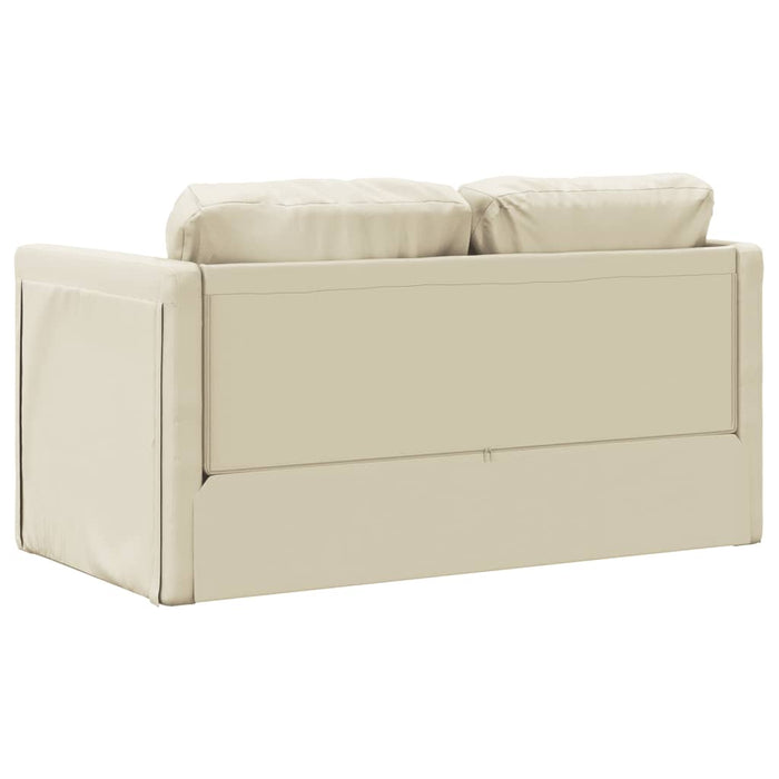 Divano Letto da Terra 2 in 1 Crema 112x174x55 cm Similpelle 353974
