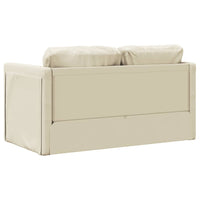 Divano Letto da Terra 2 in 1 Crema 112x174x55 cm Similpelle