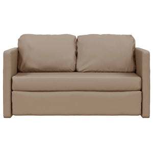Divano Letto da Terra 2 in 1-Sofa Letto-Daybed Cappuccino 112x174x55cm Similpelle