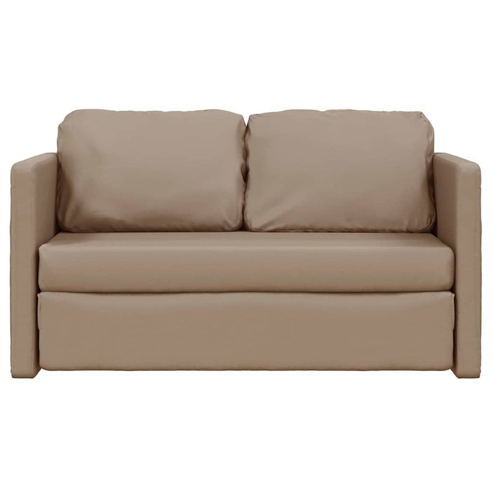 Divano Letto da Terra 2 in 1-Sofa Letto-Daybed Cappuccino 112x174x55cm Similpelle