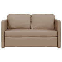Divano Letto da Terra 2 in 1 Cappuccino 112x174x55cm Similpelle 353976