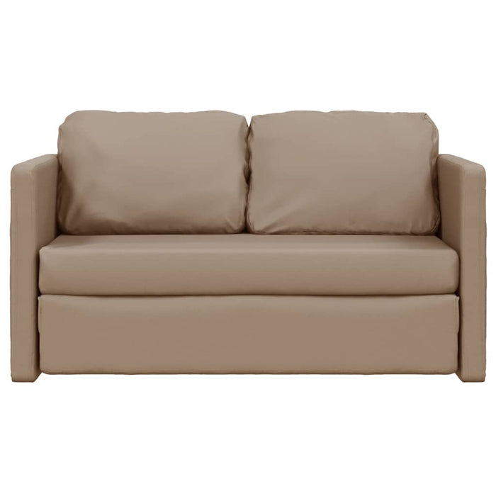 Divano Letto da Terra 2 in 1 Cappuccino 112x174x55cm Similpelle 353976
