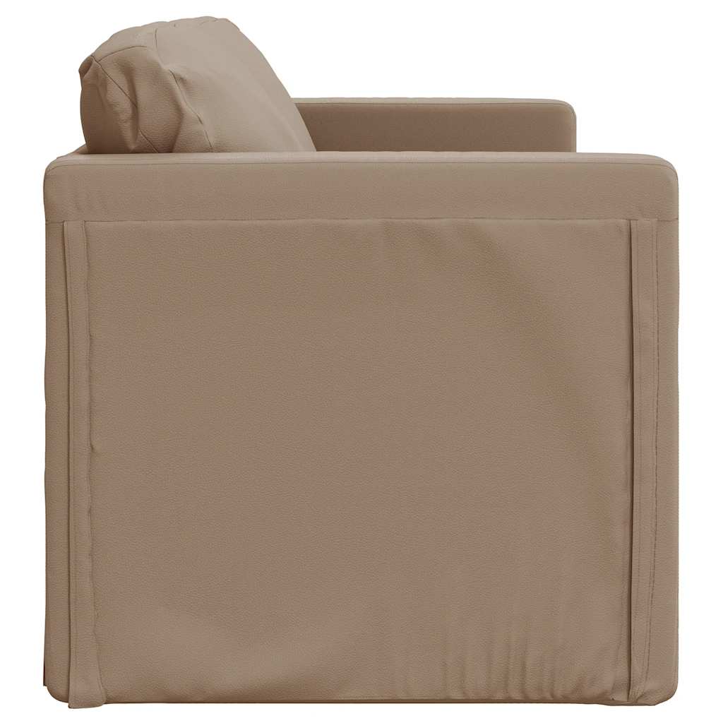 Divano Letto da Terra 2 in 1-Sofa Letto-Daybed Cappuccino 112x174x55cm Similpelle