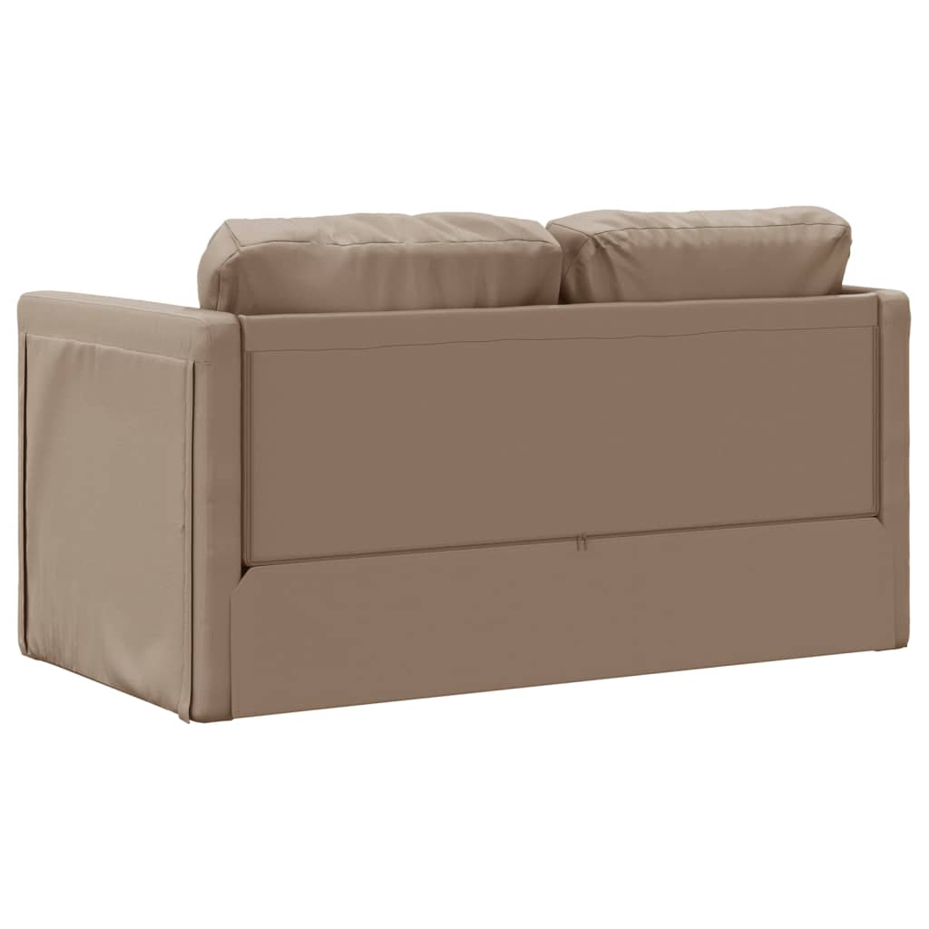 Divano Letto da Terra 2 in 1 Cappuccino 112x174x55cm Similpelle 353976