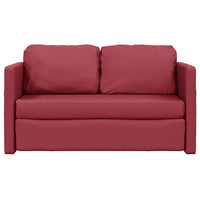 Divano Letto da Terra 2 in 1-Sofa Letto-Daybed Rosso Vino 112x174x55cm Similpelle