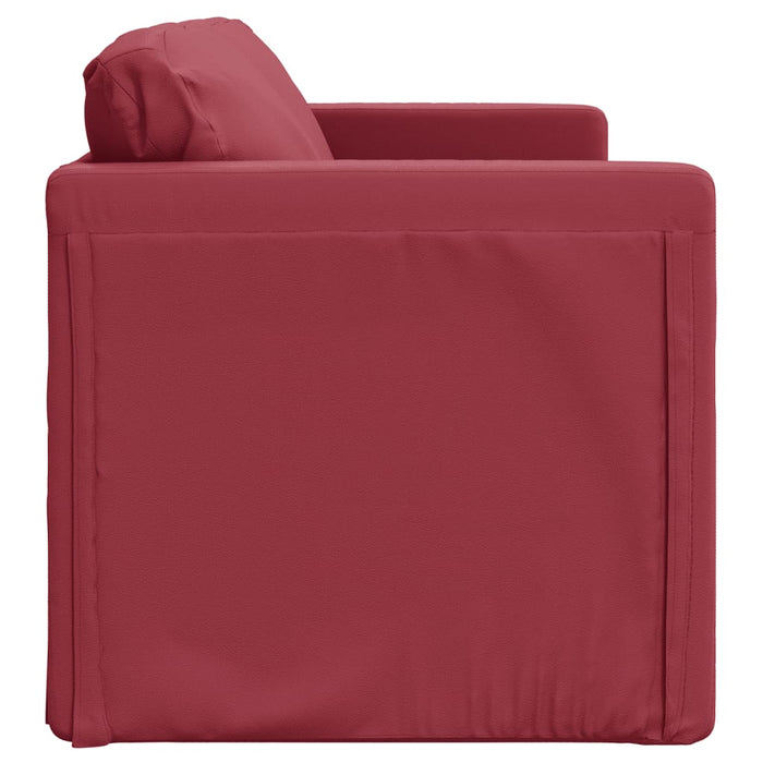 Divano Letto da Terra 2 in 1-Sofa Letto-Daybed Rosso Vino 112x174x55cm Similpelle
