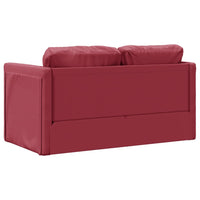 Divano Letto da Terra 2 in 1-Sofa Letto-Daybed Rosso Vino 112x174x55cm Similpelle