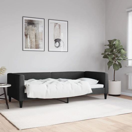 Letto da Giorno Nero 80x200 cm in Tessuto 353980