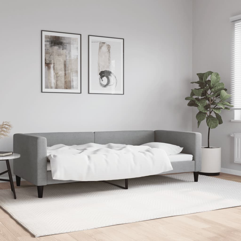 Letto da Giorno Grigio Chiaro 90x200 cm in Tessuto 353983
